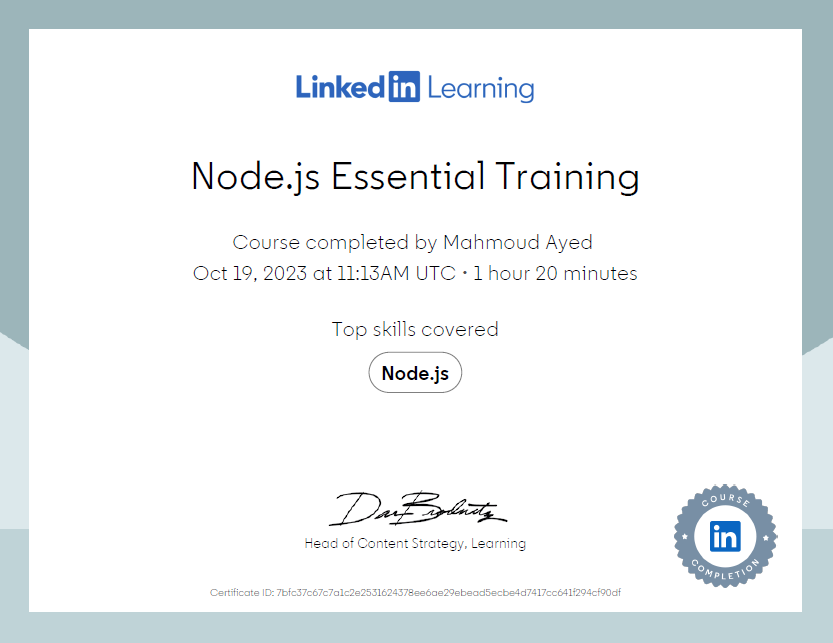 NodeJS Certificate